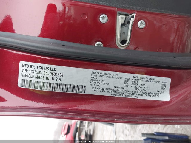 Jeep Cherokee Latitude Plus 4x4 2020 1C4PJMLB4LD631394 Image 9