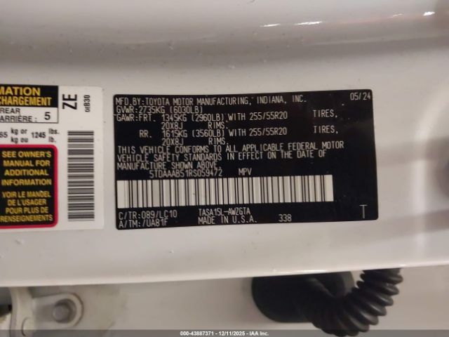 2024 TOYOTA GRAND HIGHLANDER 5TDAAAB51RS059472 Photo 8