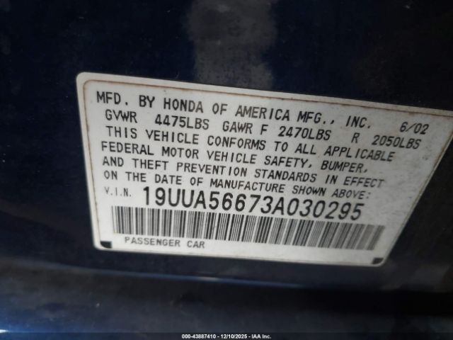 2003 ACURA TL 19UUA56673A030295 Photo 8