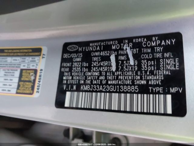 2016 HYUNDAI TUCSON KM8J33A23GU138885 Photo 8