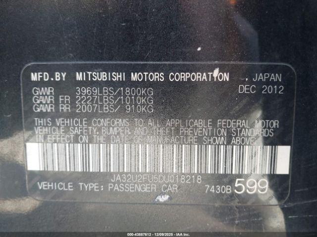2013 MITSUBISHI LANCER JA32U2FU5DU018218 Photo 8