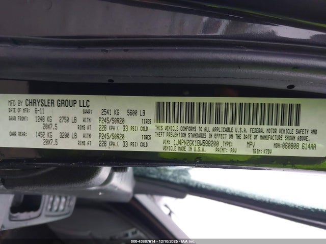 Aukcja sprzedaży 2011 Jeep Liberty Sport, vin: 1J4PN2GK1BW588200, numer aukcji: 43887614