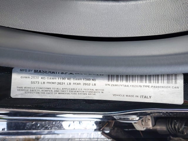 2020 MASERATI GHIBLI ZAM57YTA4L1353579 Photo 8