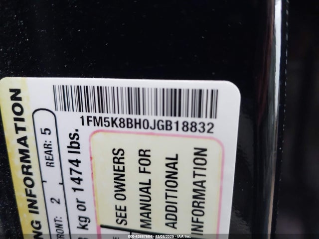 Продажа на аукционе авто 2018 Ford Explorer, vin: 1FM5K8BH0JGB18832, номер лота: 43887684