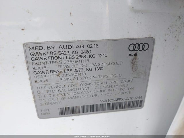 2016 AUDI Q5 WA1C2AFPXGA109744 Photo 8