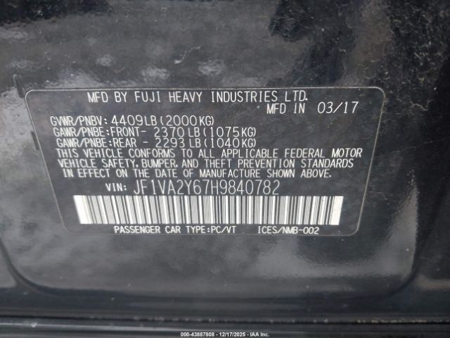 2017 SUBARU WRX STI JF1VA2Y67H9840782 Photo 8