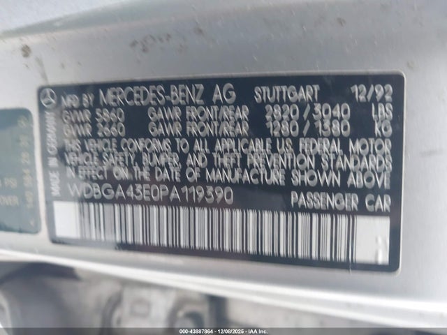 1993 MERCEDES-BENZ 400 WDBGA43E0PA119390 Photo 8