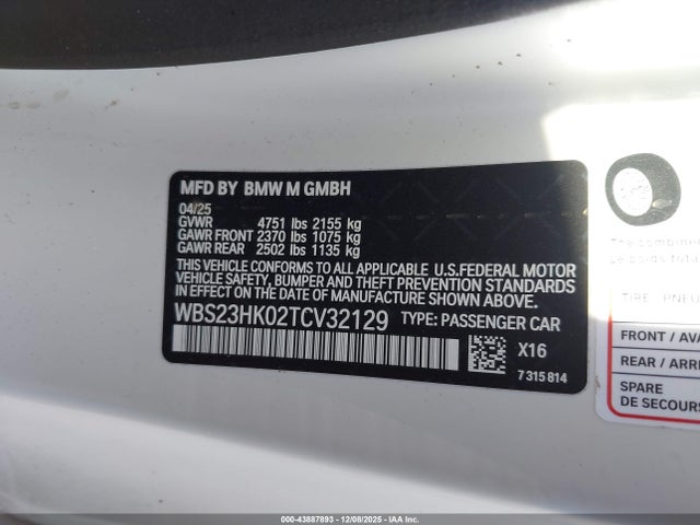 WBS23HK02TCV32129 BMW M4 Competition