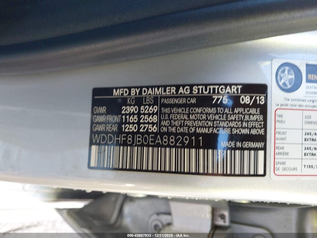 Aukcja sprzedaży 2014 Mercedes-benz E 350 4matic, vin: WDDHF8JB0EA882911, numer aukcji: 43887933