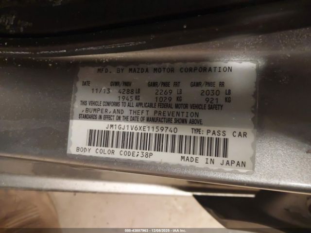 2014 MAZDA MAZDA6 JM1GJ1V6XE1159740 Photo 8