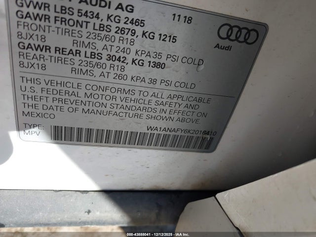 2019 AUDI Q5 WA1ANAFY6K2016410 Photo 8