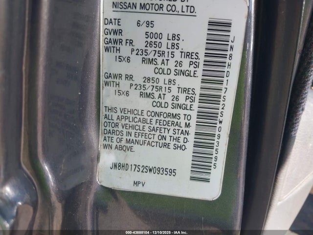 1995 NISSAN PATHFINDER JN8HD17S2SW093595 Photo 8