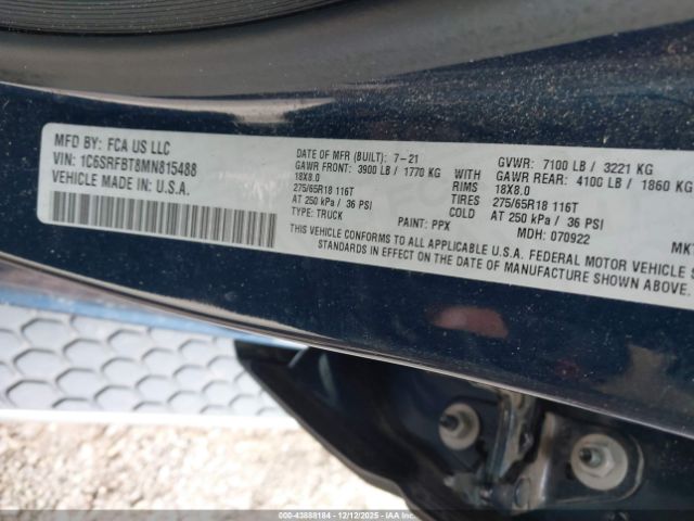 2021 RAM 1500 1C6SRFBT8MN815488 Photo 8