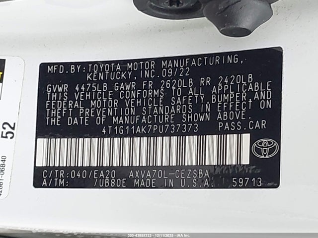 2023 TOYOTA CAMRY 4T1G11AK7PU737373 Photo 8