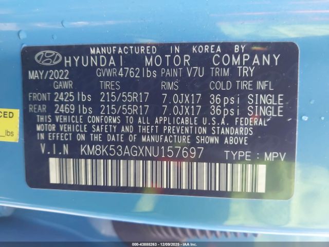 2022 HYUNDAI KONA ELECTRIC KM8K53AGXNU157697 Photo 8