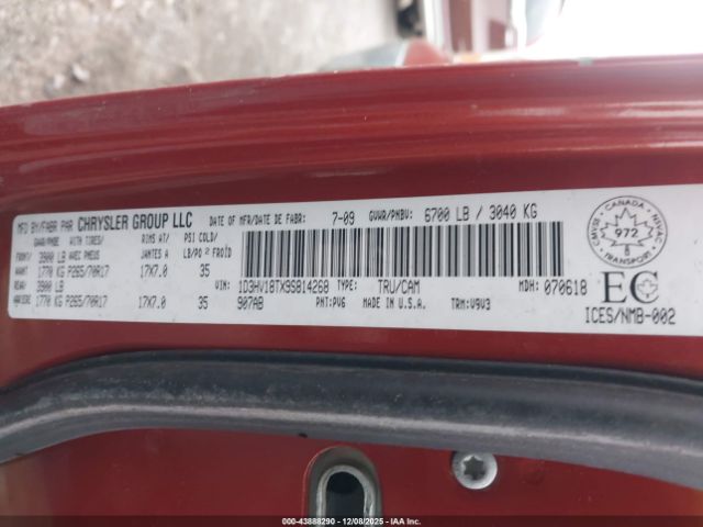 2009 DODGE RAM 1500 1D3HV18TX9S814268 Photo 8