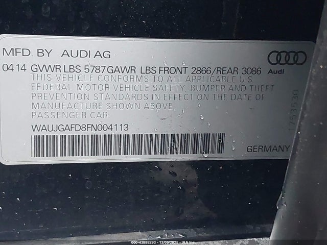 Audi A8 3.0t 2015 WAUJGAFD8FN004113 Image 9