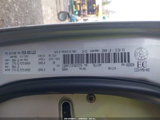RAM 1500 Sport 2015 1C6RR7UT3FS637270 Image 9