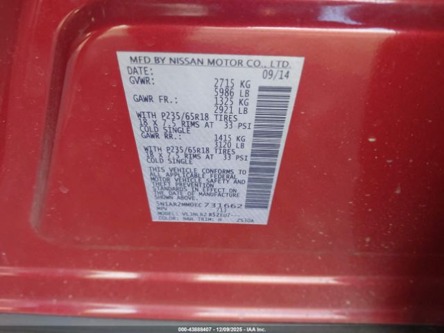 2014 NISSAN PATHFINDER 5N1AR2MM0EC731662 Photo 8