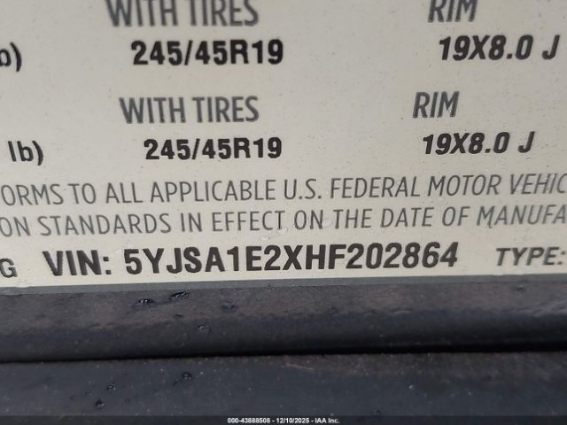 2017 TESLA MODEL S 5YJSA1E2XHF202864 Photo 8