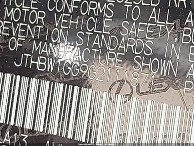 2016 LEXUS ES 300H JTHBW1GG9G2111871 Photo 8