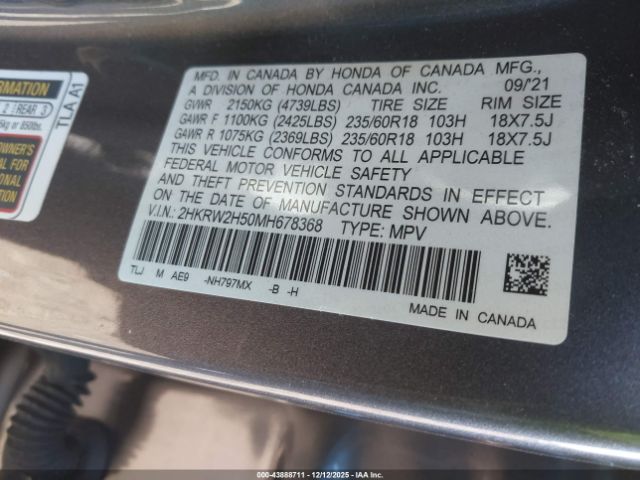 2021 HONDA CR-V 2HKRW2H50MH678368 Photo 8