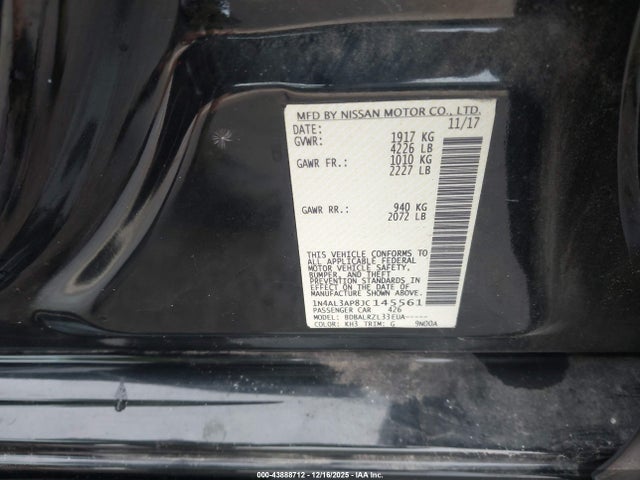 1N4AL3AP8JC145561 Nissan Altima 2.5 Sl