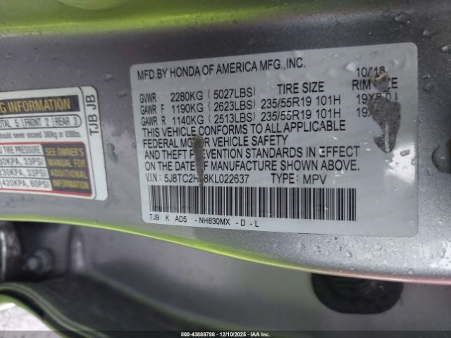 2019 ACURA RDX 5J8TC2H58KL022637 Photo 8