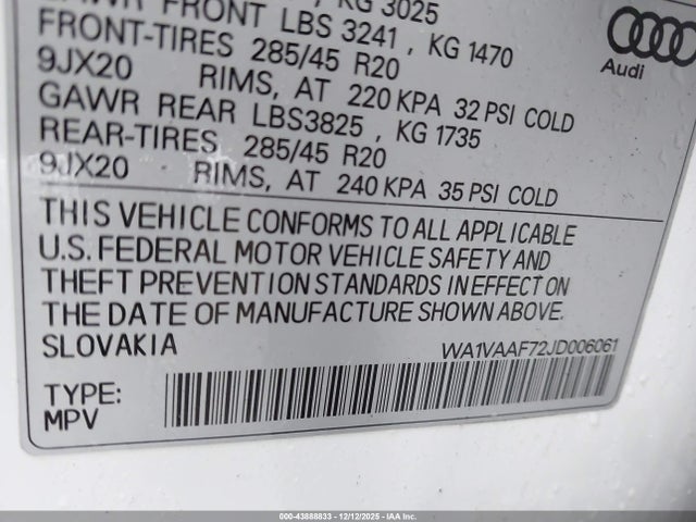 2018 AUDI Q7 WA1VAAF72JD006061 Photo 8