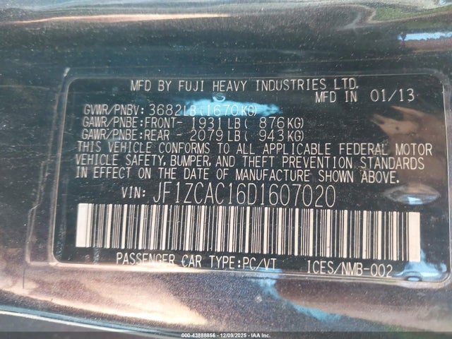 2013 SUBARU BRZ JF1ZCAC16D1607020 Photo 8