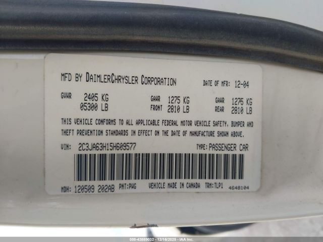 2005 CHRYSLER 300C 2C3JA63H15H609577 Photo 8