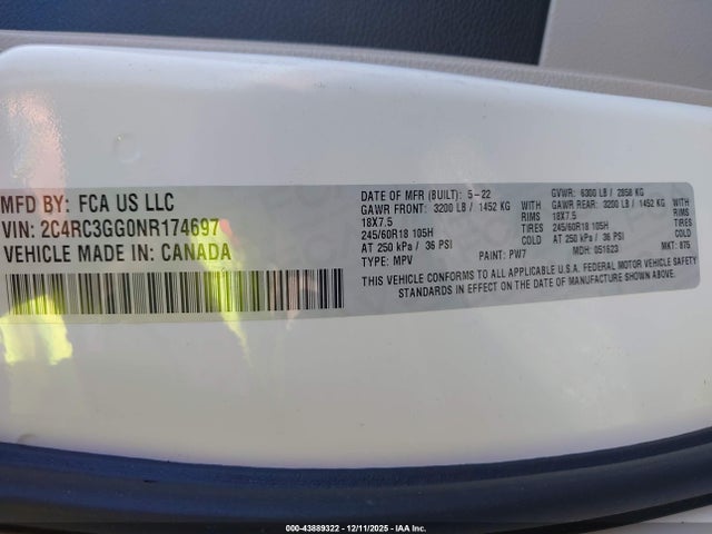 2022 CHRYSLER PACIFICA 2C4RC3GG0NR174697 Photo 8