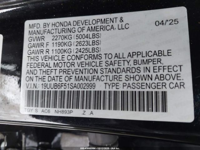 2025 ACURA TLX 19UUB6F51SA002999 Photo 8