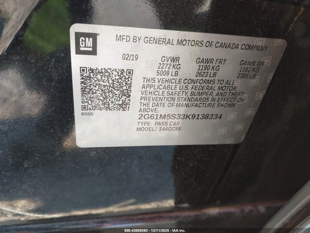Продаж на аукціоні авто 2019 Cadillac Xts Luxury, vin: 2G61M5S33K9138334, номер лоту: 43889392