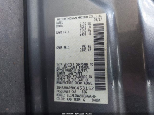 2017 NISSAN MAXIMA 1N4AA6AP6HC453152 Photo 8