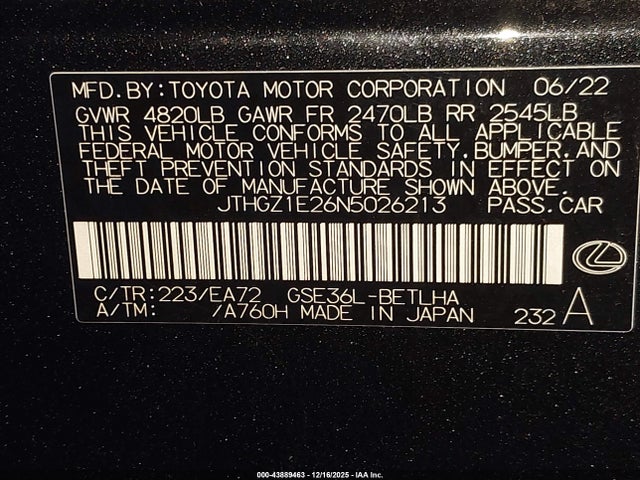 2022 LEXUS IS 350 JTHGZ1E26N5026213 Photo 8