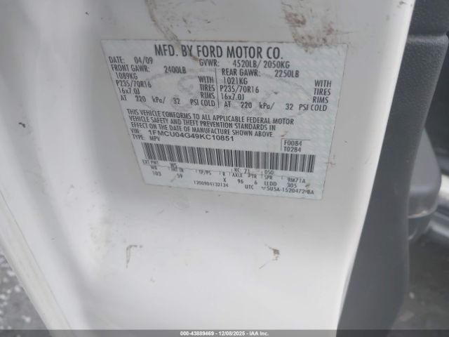 2009 FORD ESCAPE 1FMCU04G49KC10851 Photo 8