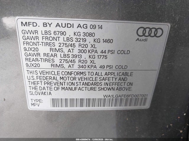 2015 AUDI Q7 WA1LGAFE6FD007001 Photo 8