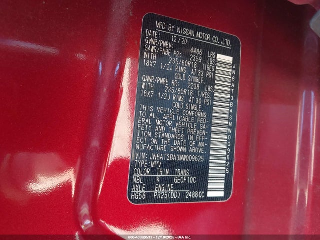 2021 NISSAN ROGUE JN8AT3BA3MW009625 Photo 8