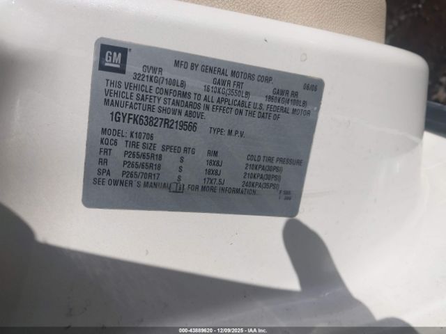 2007 CADILLAC ESCALADE 1GYFK63827R219566 Photo 8