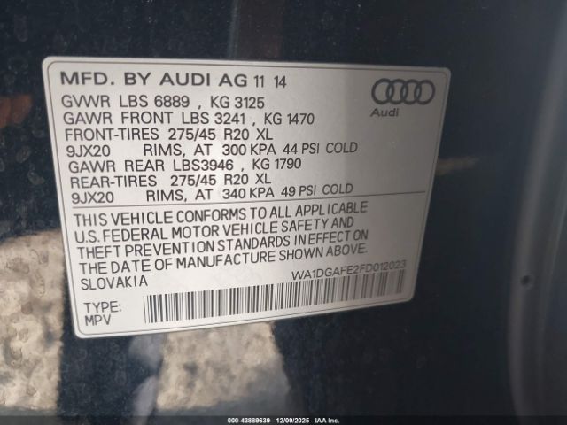 2015 AUDI Q7 WA1DGAFE2FD012023 Photo 8