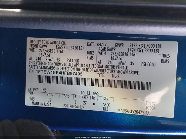 2017 FORD F-150 1FTEW1EF4HFB97495 Photo 8