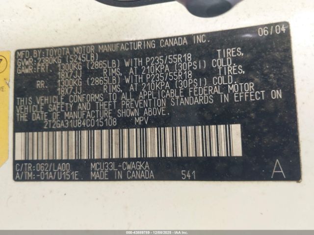 2004 LEXUS RX 330 2T2GA31U84C015108 Photo 8
