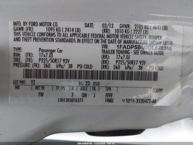2013 FORD C-MAX HYBRID 1FADP5BU0DL528366 Photo 8