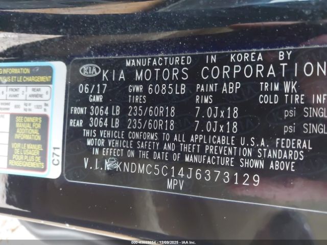 2018 KIA SEDONA KNDMC5C14J6373129 Photo 8