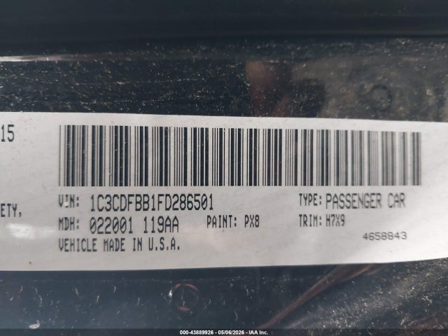 Продажа на аукционе авто 2015 Dodge Dart Sxt, vin: 1C3CDFBB1FD286501, номер лота: 43889926