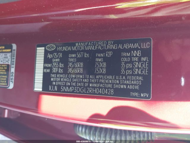 2024 HYUNDAI SANTA FE 5NMP3DGL2RH040428 Photo 8