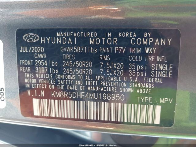 2021 HYUNDAI PALISADE KM8R5DHE4MU198950 Photo 8