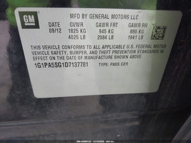 2013 CHEVROLET CRUZE 1G1PA5SG1D7137781 Photo 8