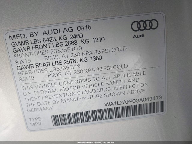 2016 AUDI Q5 WA1L2AFP0GA049473 Photo 8